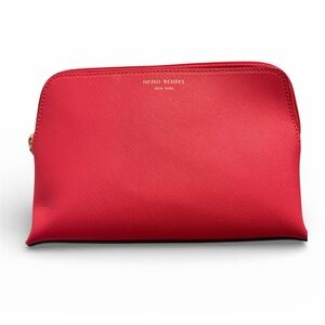 Henri Bendel New York Red Saffiano Cosmetic Makeup Pouch 8” x 6” NWOT
